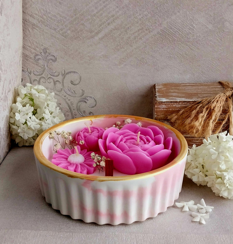 شمع تزئینی بتنی مدل بهار