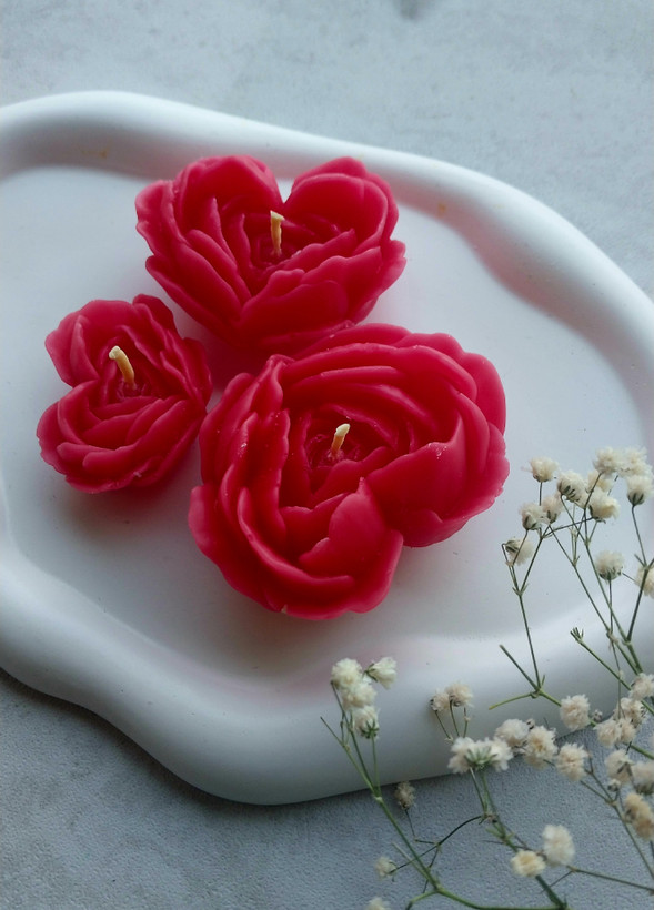شمع مدل گل رز قلبی (فروش عمده مجموعه ۶۰ عددی)