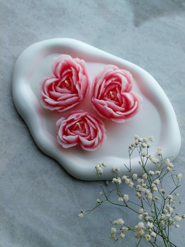 شمع مدل گل رز قلبی (فروش عمده مجموعه ۶۰ عددی)