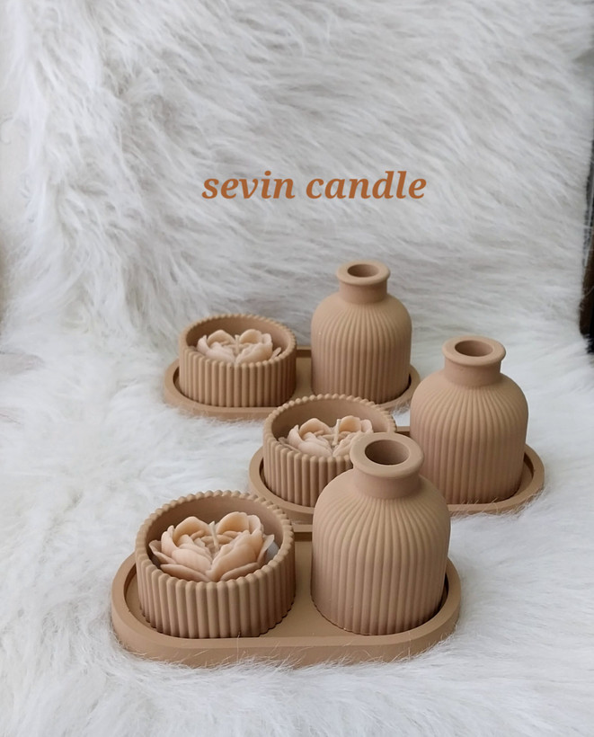 دکوری مینیمال مدل رز قلبی مجموعه ۹ عددی (فروش عمده)