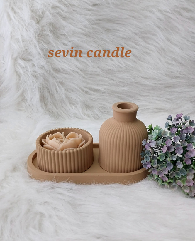 دکوری مینیمال مدل رز قلبی مجموعه ۹ عددی (فروش عمده)